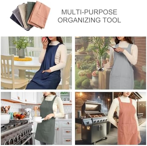 ELEZAY Aprons for Women with Pockets Plus Size Comfort Cross Back No