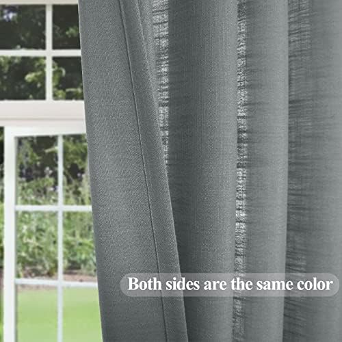 Frelement Pinch Pleat Faux Linen Curtains Drapery 108 Inches Extra