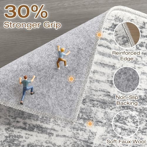 LOONGRUG Runner Rug 2x6 Machine Washable Non-Slip Kitchen Neutral Rug