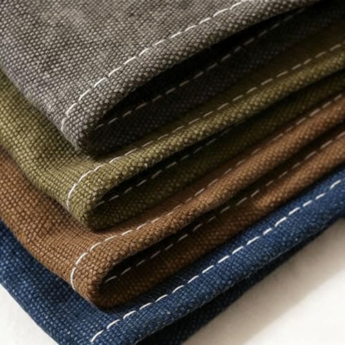 Cotton Canvas Apron, Adjustable Work Apron with 3 Pockets for Men