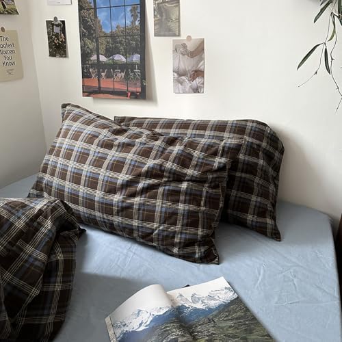 mixinni Vintage Buffalo Plaid Duvet Cover Set California King, 3 Piece