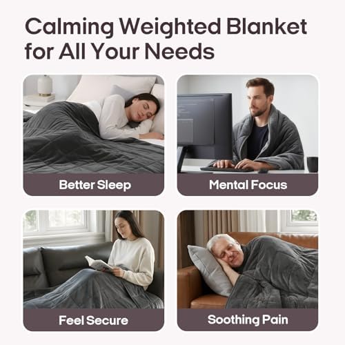 ZonLi Weighted Blanket for Adults (60"x80",20lbs, Warm Grey)