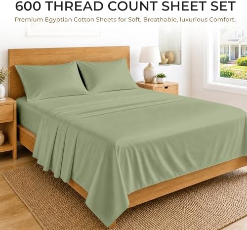 SGI bedding 100% Egyptian Cotton Sheets King Size – 600 Thread Count