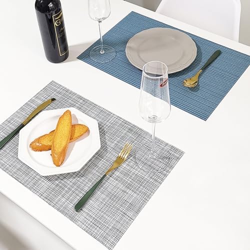Dining Placemats Set of 10 Braided, Kitchen Table Mat Decor Wipeable