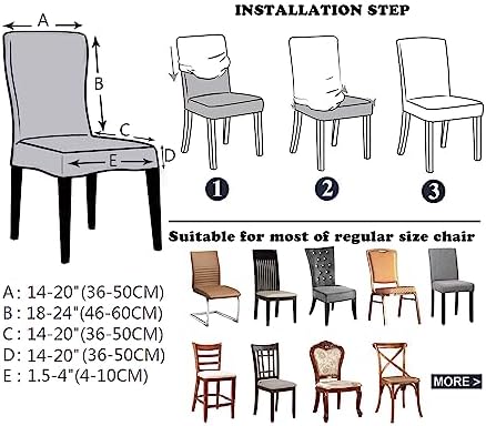 Dining Room Chair Covers Set of 4, Stretch Soft Spandex Removable