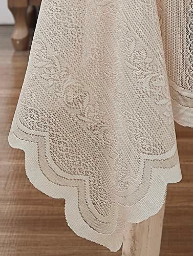 Warm Home Designs Lace Round Tablecloth. Linen Round Table Cloth for