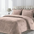 Tribeca Living Venice Queen Velvet Duvet Cover Set, Taupe