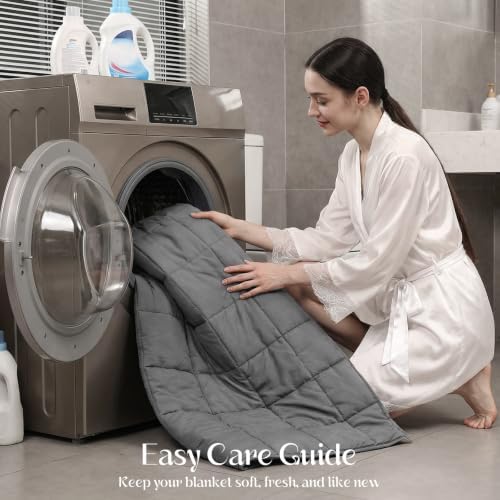 Weighted Blanket with Sleep Mask Twin Size 15lbs 48'' x 72'', Soft