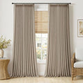 MIULEE Pinch Pleated Thick Linen Curtains 108 Inches 2 Panels Grey