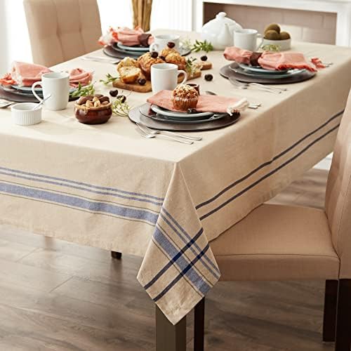 DII French Stripe Dining Table Collection Farmhouse Style Tablecloth