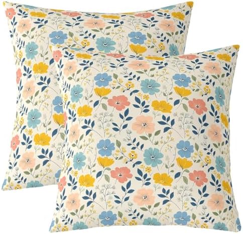jejeloiu Boho Floral Throw Pillow Covers Set of 2 22 x 22-Inch Kids