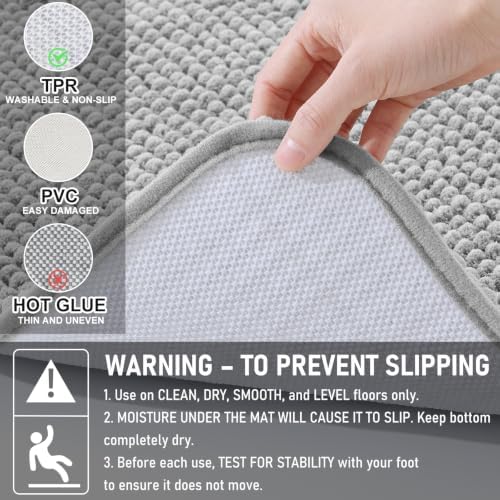 Arotive Chenille Bathroom Rugs 60x24, Soft Absorbent Bath Mat, Light