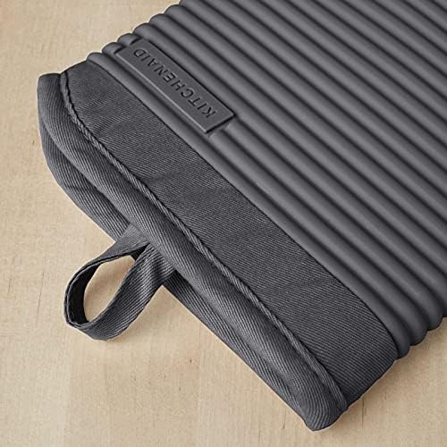 KITCHENAID Ribbed Soft Silicone Oven Mitt 2-Pack Set, 7.5"x13"