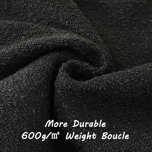 FUTEI Pack of 2 Boucle Textured Throw Pillow Covers 18x18 Inch, Black
