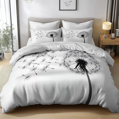 Duvet Cover Set King Size, Simple Plant Texture Luxury Hotel Quality