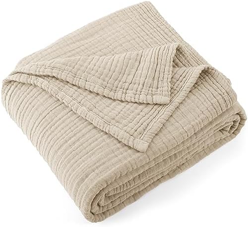 Carriediosa 100% Cotton Muslin Throw Blanket 50 x 70 Summer Gauze for