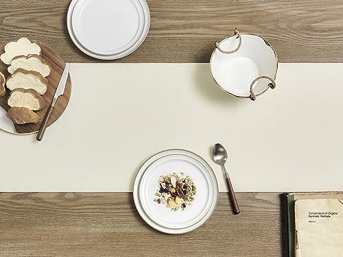 ZeeMart Basic Linen Style Table Runner, 14x60 Inch Ivory