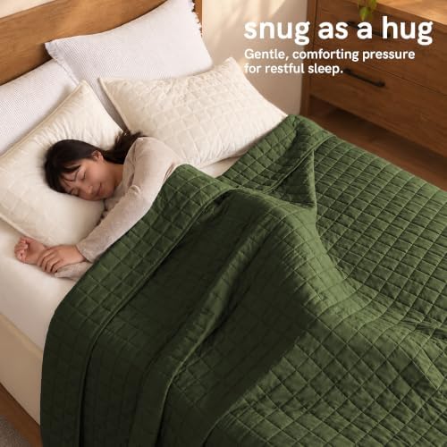 YnM 10lbs Weighted Blanket for Adults,Cotton Heavy Bed Throw Blanket