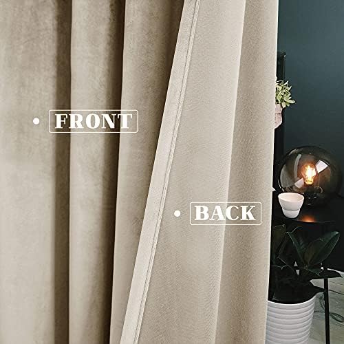 VANASEE Velvet Curtains 2 Panels 120 inches Long - Room Darkening