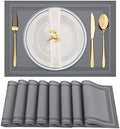 Winknowl Placemats Set of 8,Heat Resistant Woven Vinyl Washable PVC