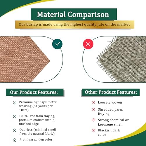 Burlap Table Runners 14 Inches x 30 FT - No-Fray Finished Edge Premium