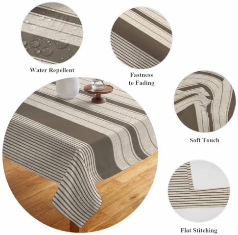 Waterproof Tablecloths Rectangle Dining Table Cloth Minimalist Taupe