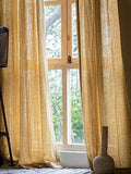 100% Natural Linen Curtains 84 Inch Length for Living Room 1 Panel