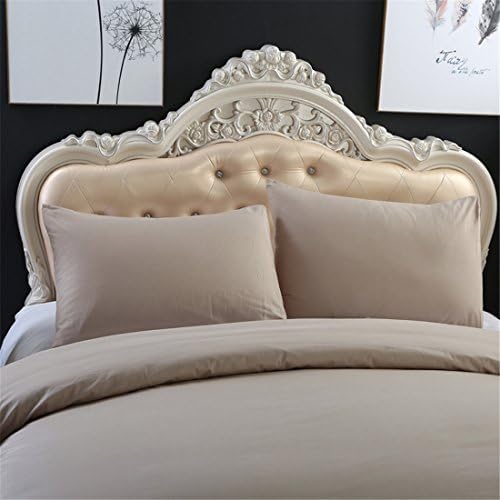 100% Natural Cotton Duvet Cover Queen Size Taupe 3 Pcs Set