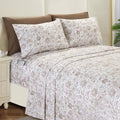 Elegant Comfort 6-Piece Sheet Set Deep Pocket, Queen, Paisley Taupe