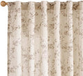 "Lazzzy Farmhouse Polyester blended Curtains Taupe Floral Curtains