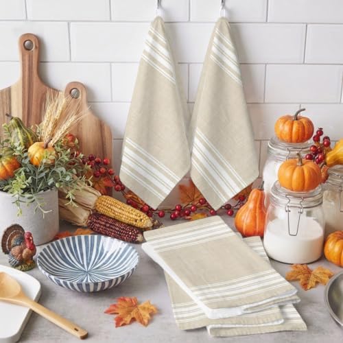 Vertical Stripes Kitchen Towels Set of 3 Rustic Minimalist Parallel