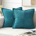 MIULEE Decorative Throw Pillow Covers for Couch 20x20 Inch Teal Blue
