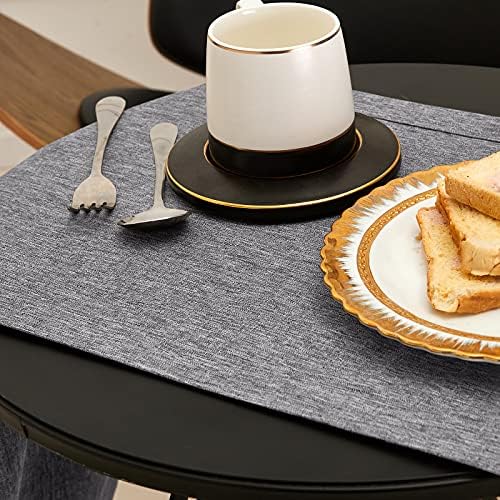 Mebakuk Linen Farmhouse Table Runner Large Burlap Style Soft and