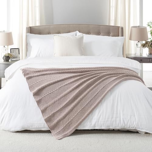 Chunky Chenille Knit Throw Blanket for Couch 50"x60"