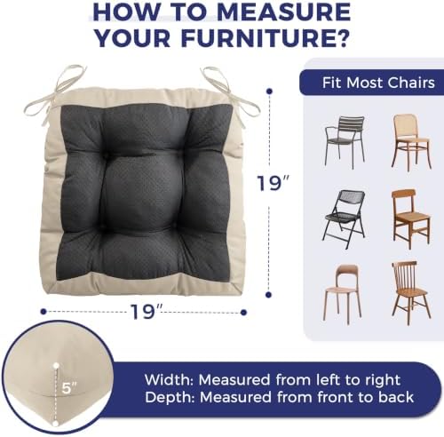 IASEAHK Outdoor Chair Cushions Set of 4, 19" x 19" x 5", Waterproof