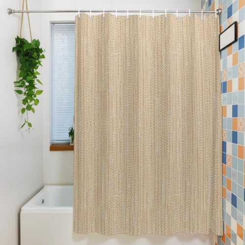 Shower Curtain for Bathroom Minimalist Light Khaki Bathtub Curtains