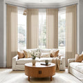 Aersas Linen Pinch Pleated Curtains 108 Inches Long 4 Panels Sand