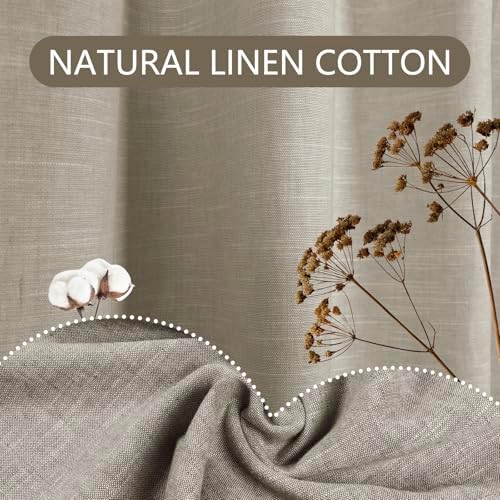 ChadMade Grommet Cotton Linen Light Filtering Drape 1 Panel
