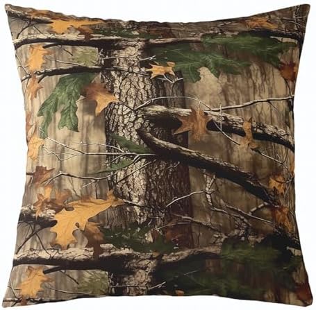 Feelyou Brown Branch Cushion Case Leaf Pattern Throw Pillow Covers