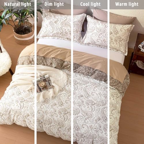 ALEISSEL 100% Natural Cotton Vintage Duvet Cover Queen Size