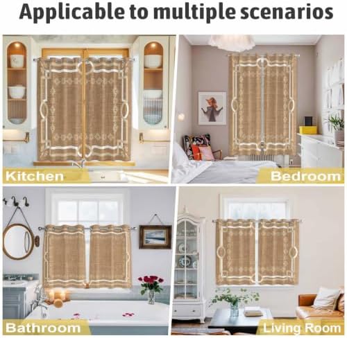 Taupe Gray Botanical Window Curtains Panels with Silver Grommet
