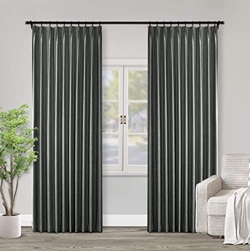 Macochico Blackout Pinch Pleat Drapes for Bedroom Thermal Insulated