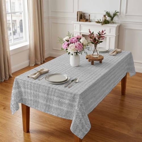 Vintage Grey Table Cloth, Country Rustic Farmhouse Pastoral Minimalist