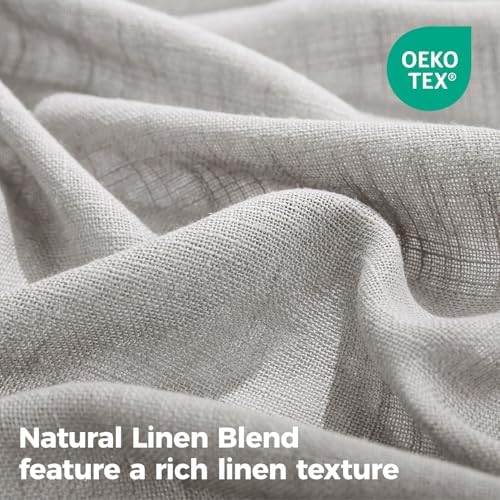 Pinch Pleated Linen Curtains for Living Room, Light Filtering Sheer
