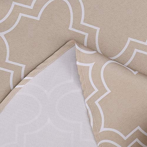 AooHome Round Tablecloth 70 Inch - Khaki Washable Polyester