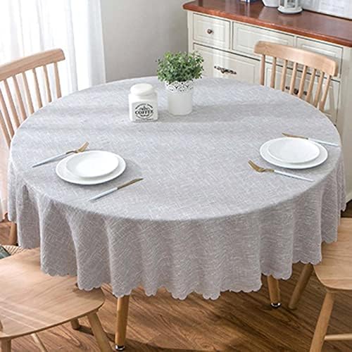 Tablecloth Round Table Clothes 140cm, Cotton Linen Tablecloth, Wrinkle
