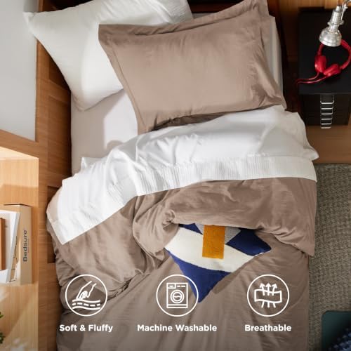 Bedsure Prewashed Twin/Twin XL Duvet Cover, Cotton-Like Bedding Set