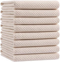 Homaxy 100% Cotton Oversized Waffle Weave Kitchen Towels 8-Pack, Beige