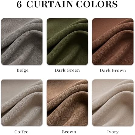 Linen Blackout Curtains Double Sided for Living Room, Thick Textured