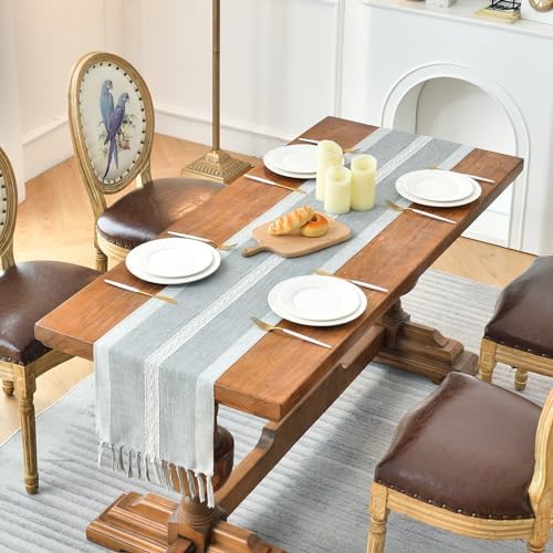 Wracra Embroidered Table Runner Linen Table Runners 36 inches with